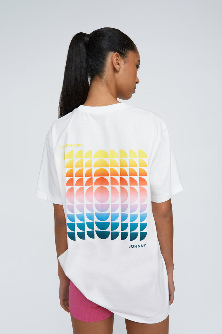 Rainbow Check Tee | Final Sale - Ivory