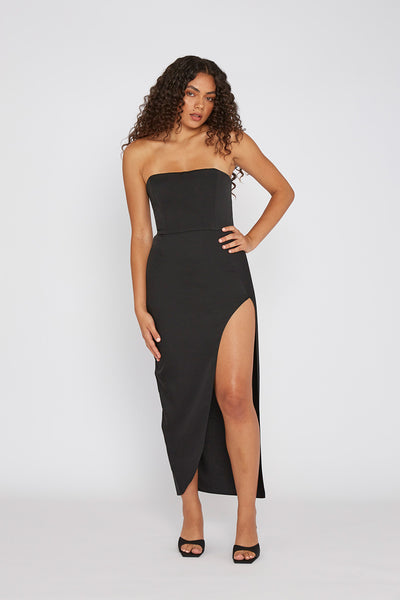 The Lotus Strapless Dress | Final Sale - Black