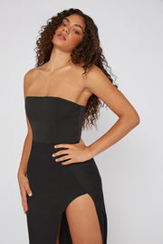The Lotus Strapless Dress | Final Sale - Black
