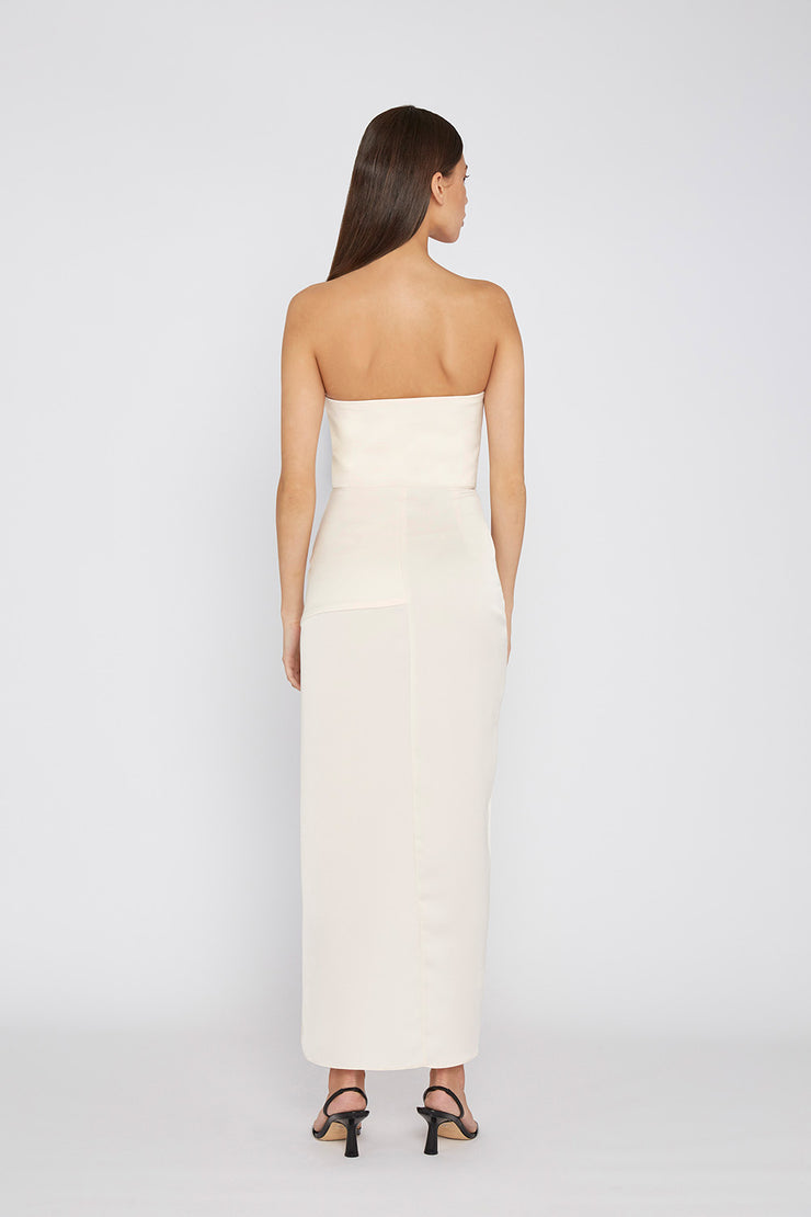 The Lotus Strapless Dress | Final Sale - Creme