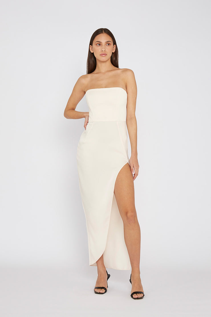 The Lotus Strapless Dress | Final Sale - Creme