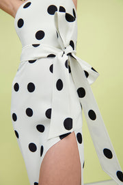 Tilia Spot Strapless Dress | Final Sale - Ivory Black Spot