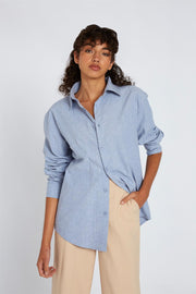 Tonal Flannel Shirt | Final Sale - Light Blue