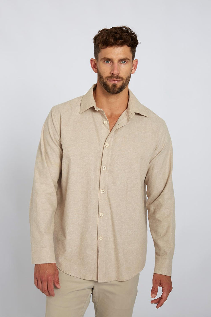 Tonal Flannel Shirt | Final Sale - Bone