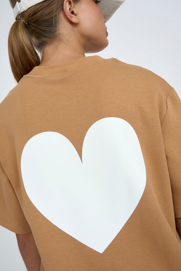 Tyler Heart Tee | Final Sale - Tan