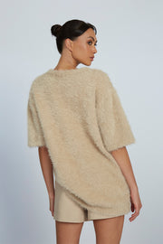 Unisex Fluff Knit Tee | Final Sale - Bone