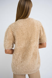 Unisex Fluff Knit Tee | Final Sale - Bone