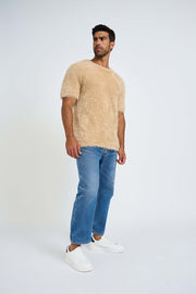 Unisex Fluff Knit Tee - Bone