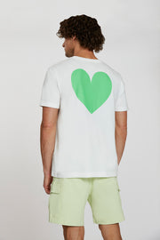 Heart Back Tee - White Green
