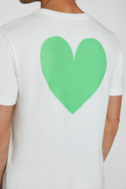 Heart Back Tee - White Green