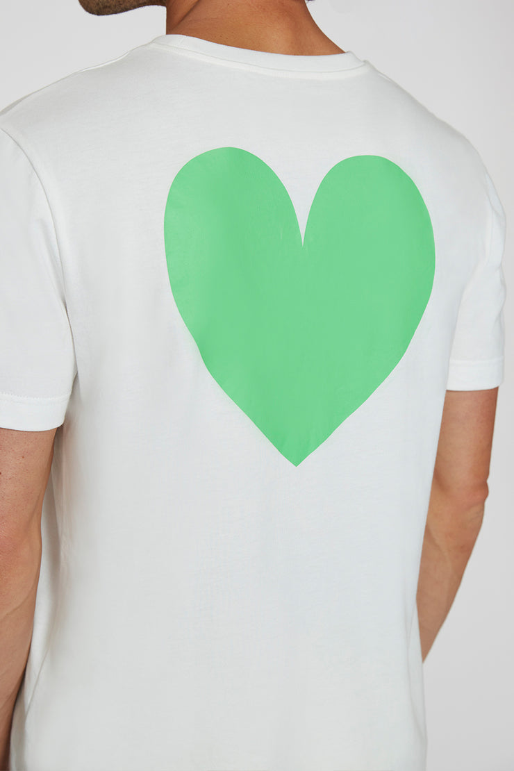 Heart Back Tee - White Green