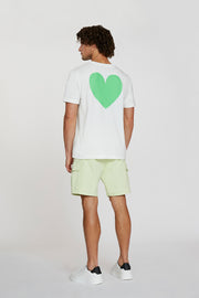 Heart Back Tee - White Green