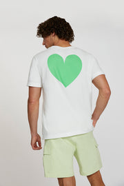 Heart Back Tee - White Green