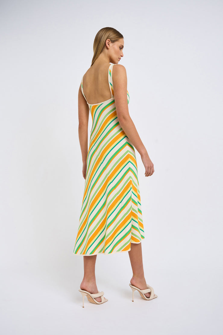 Verona Stripe Knit Dress| Final Sale  - Orange Green Multi