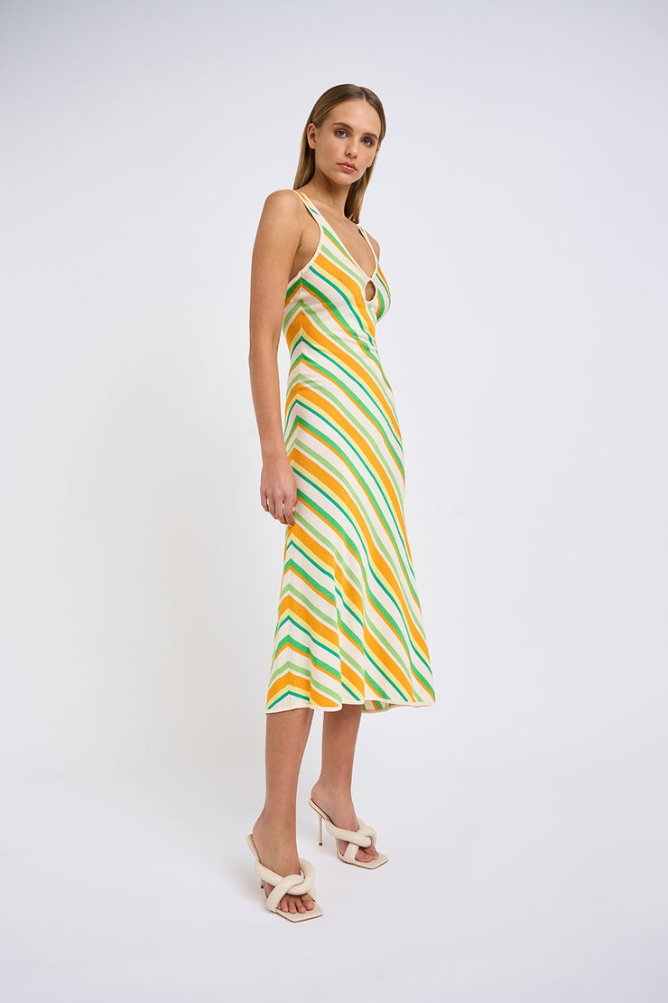 Verona Stripe Knit Dress| Final Sale  - Orange Green Multi