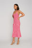 V Flare Knit Midi Dress | Final Sale - Fuchsia Marle