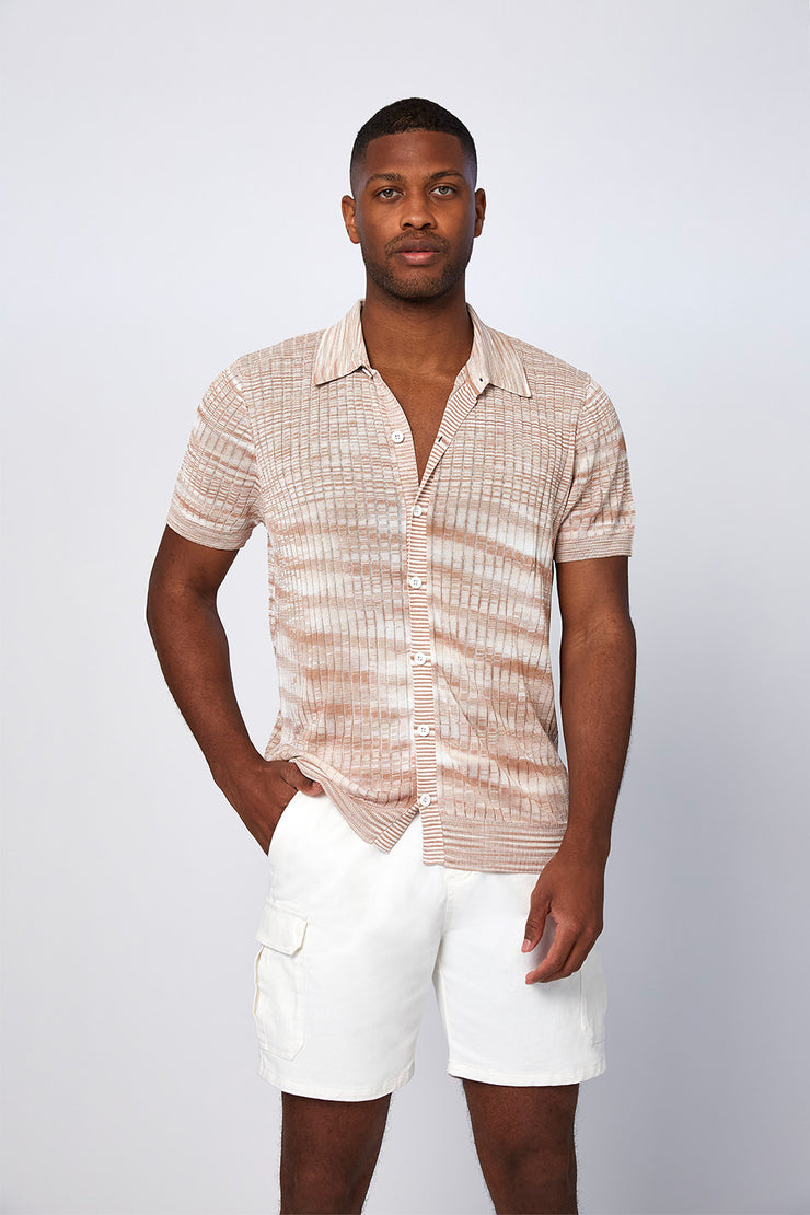 Marle Knit Sun Shirt - Nude Marle