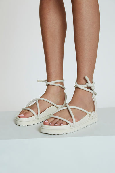 Recycled Leather Sandal | Final Sale - Chalk