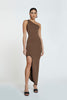 Window Check Asymmetric Knit Midi | Final Sale - Brown Black