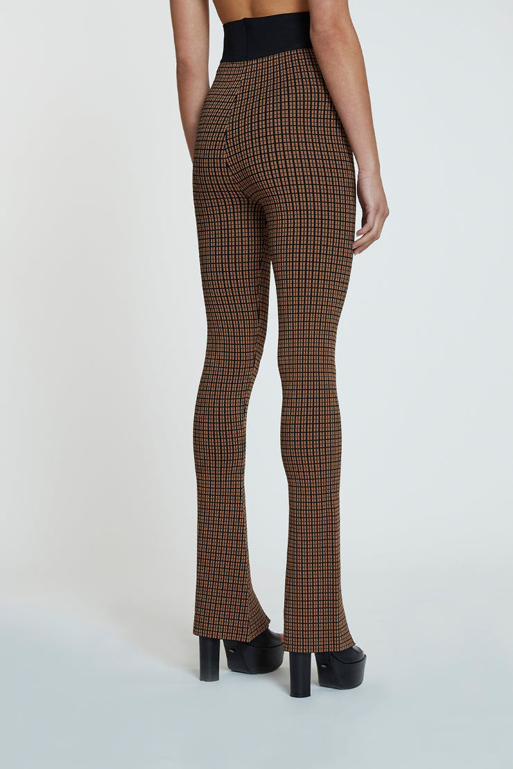 WINDOW KNIT SPLIT PANT | FINAL SALE - BROWN BLACK