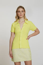 Lemon Tweed Mini Skirt | Final Sale