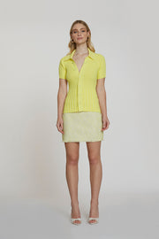 Lemon Tweed Mini Skirt | Final Sale