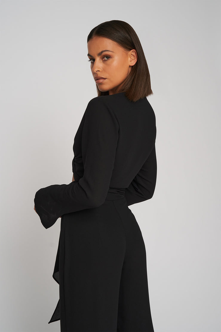 Mimi Scarf Top | Final Sale - Black
