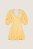 Grid Wrap Mini Dress | Final Sale - Yellow White