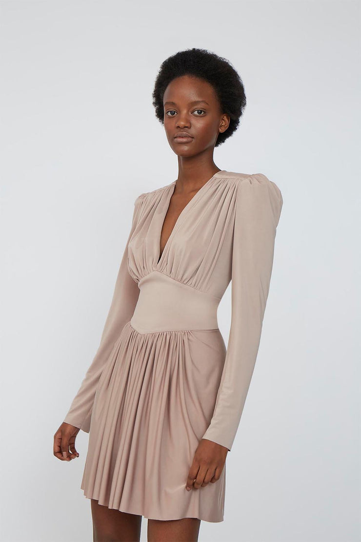 Mila May Sleeve Mini Dress | Final Sale - Taupe