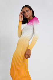 Fuschia Sunrise Ribbed Midi Dress | Final Sale