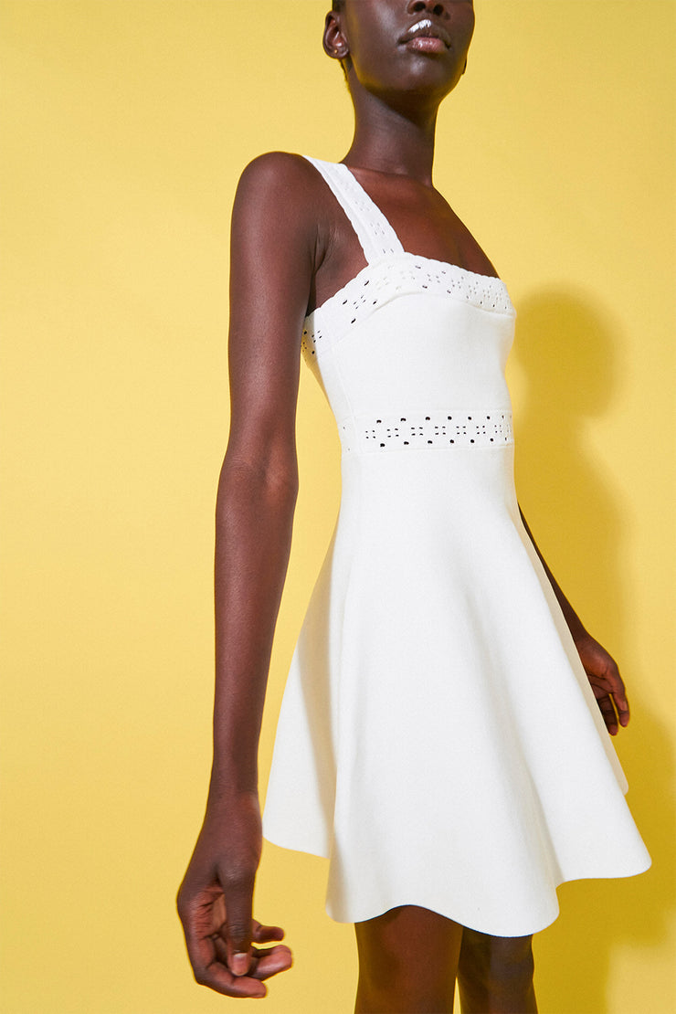 Knit Lace Ribbon Flare Mini | Final Sale