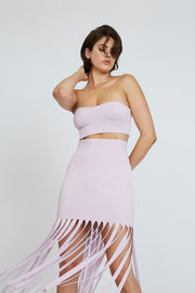 Felix Fringe Knit Skirt  | Final Sale - Lilac